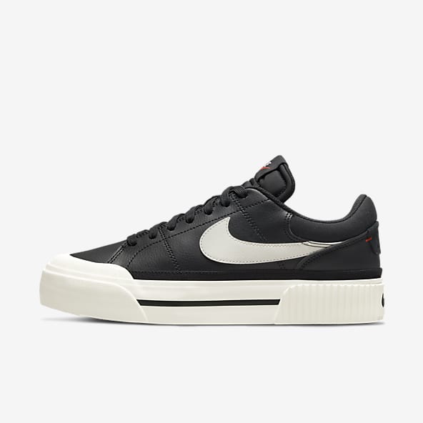 Black leather nike shoes womens on sale